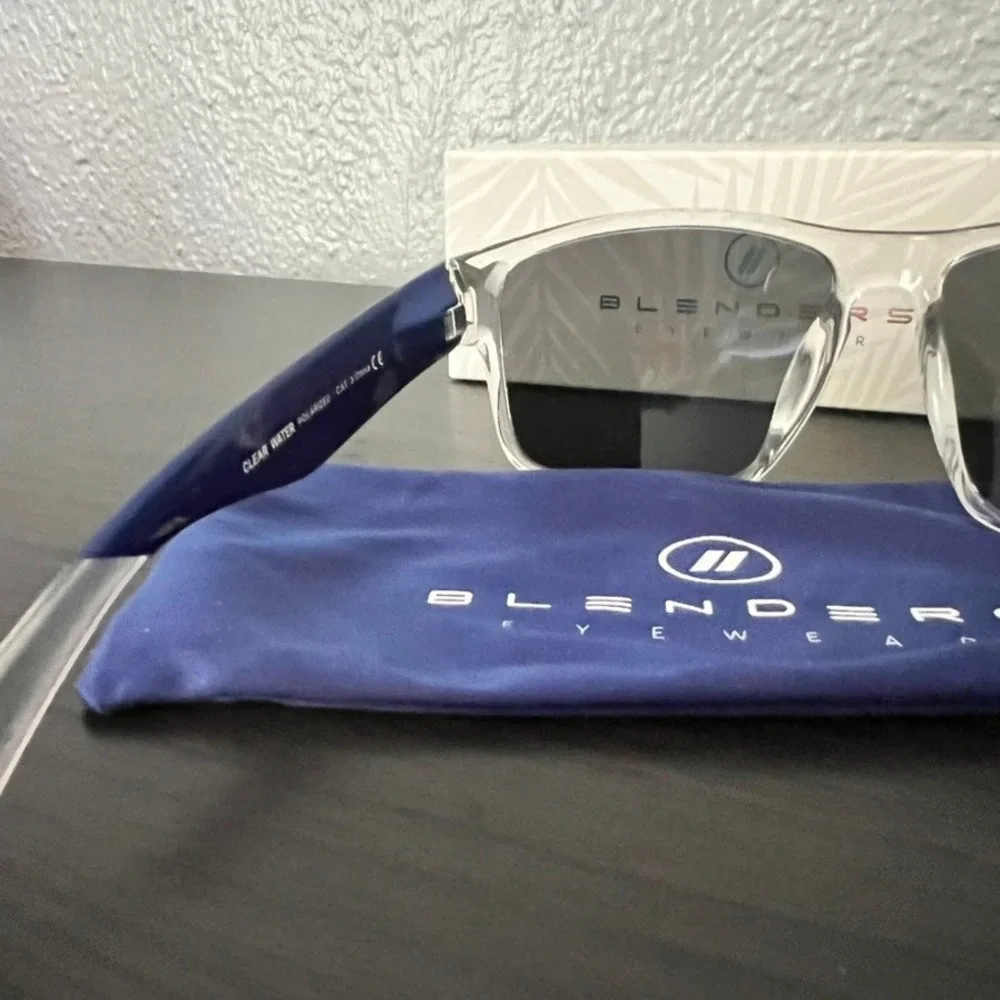 NEW Blenders Eyewear Cobra Clear Water Polarized Blue / Clear Sunglasses BE6104